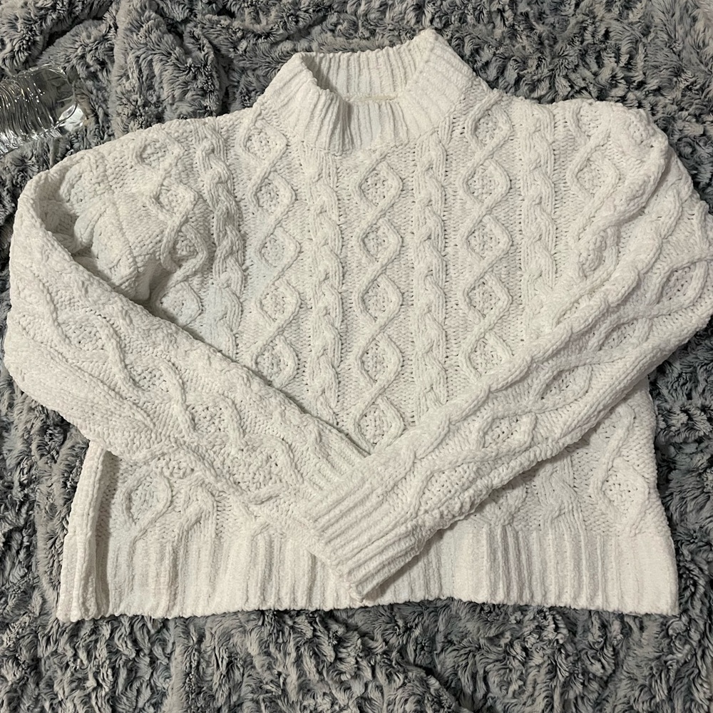 white sweater from poof apparel size M